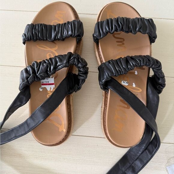 Sam Edelman Kevin Black Strappy Ankle Tie‎ Sandals 7.5 NWOB - Picture 2 of 8